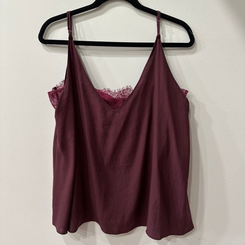 Free People Burgundy Lace Cami Top
